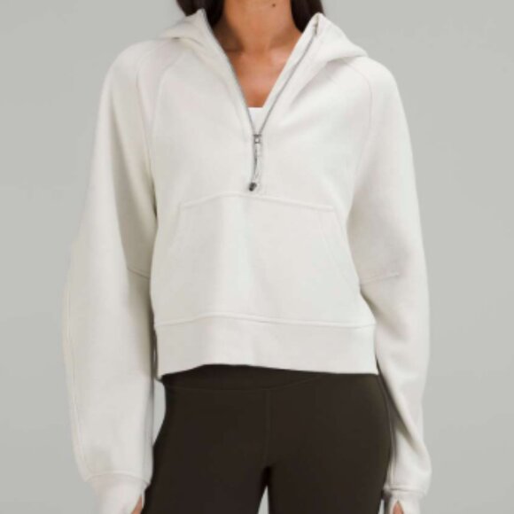 Lululemon Scuba Cropped Half-Zip Hoodie – Bone / Size M/L - Picture 2 of 5